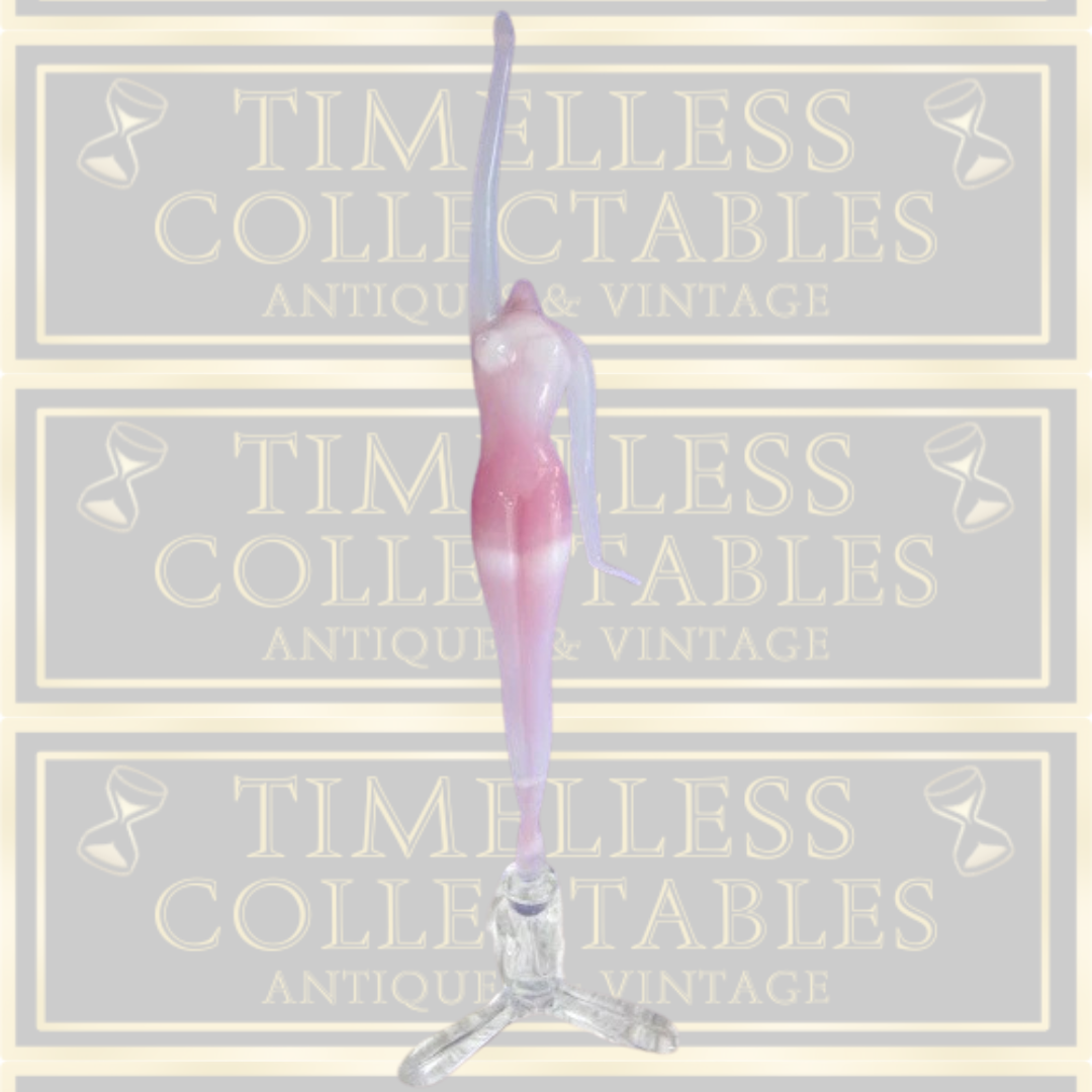 Vintage Pink Glass Nude Female Figurine