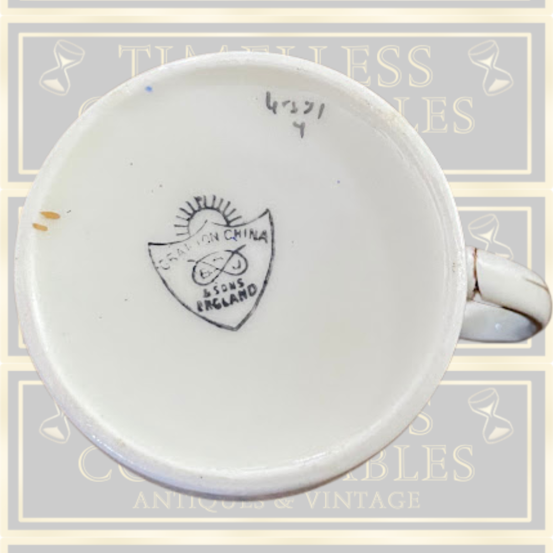 Antique Dragon Pair Cup & Saucer Set
