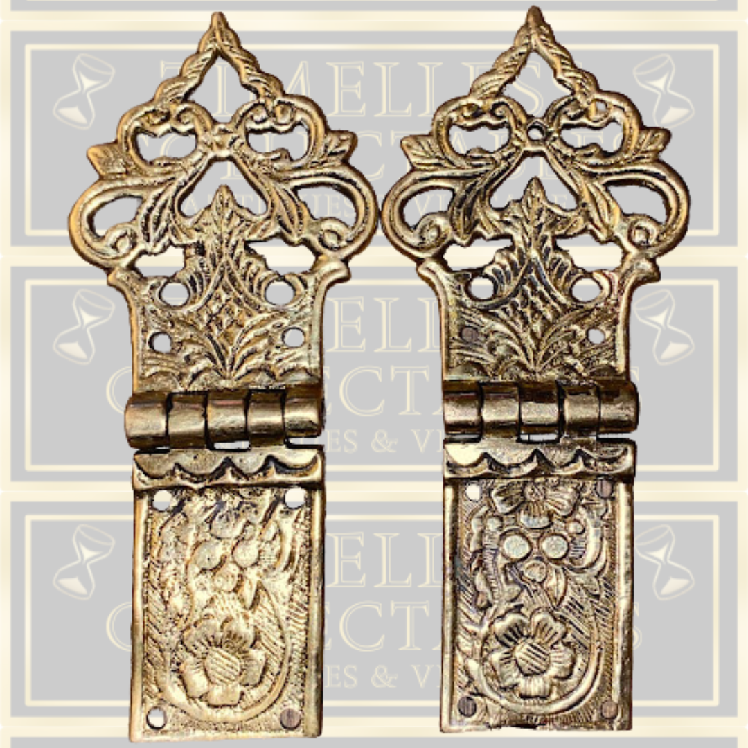 Antique Ornate Bronze/Brass Hinges