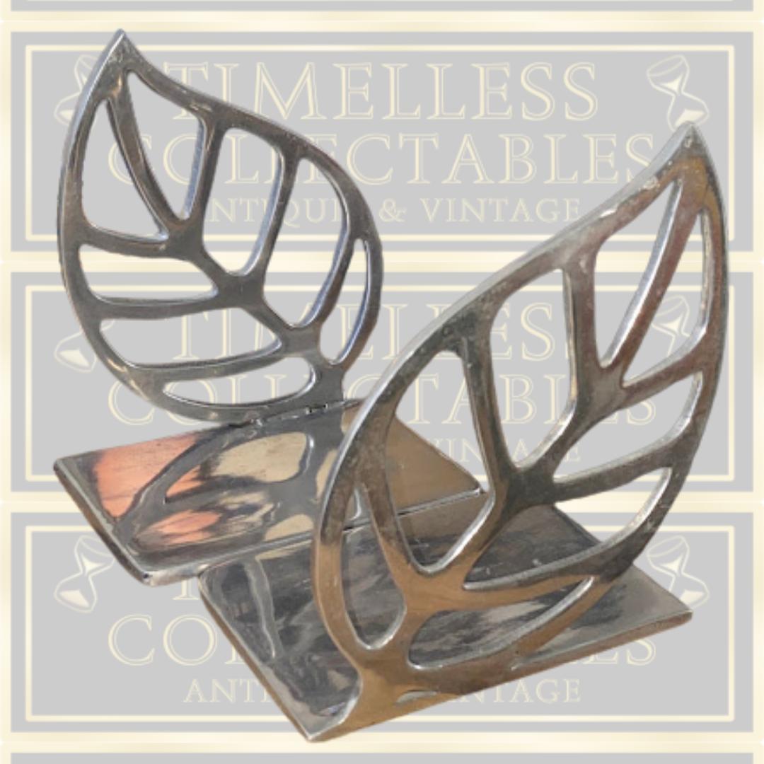 Vintage Mid Century Leaf Bookends