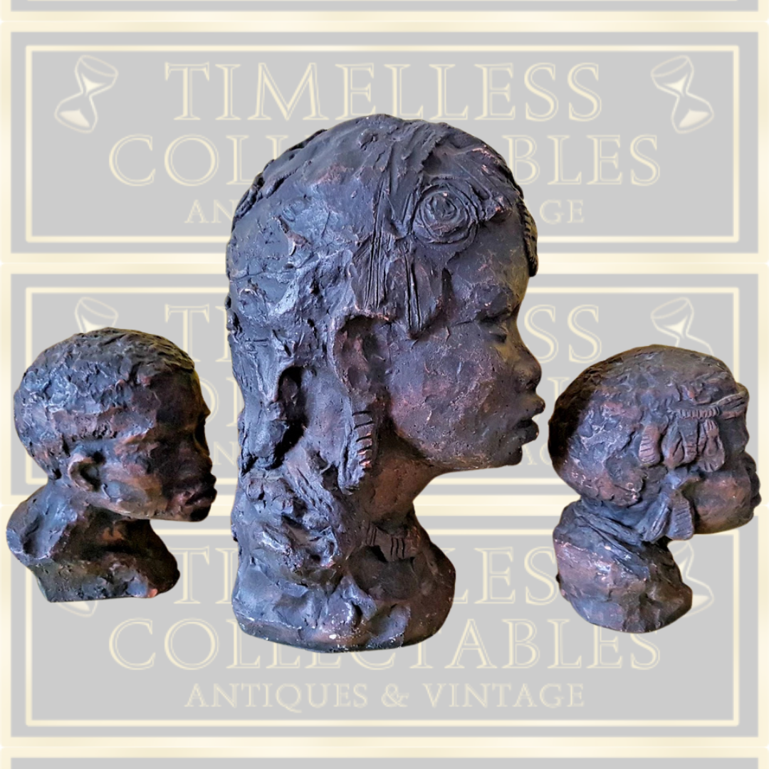 Vintage Trio Terracotta Khoisan Busts