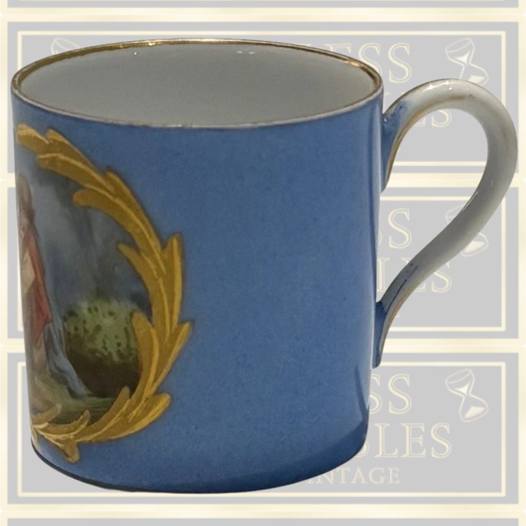 Antique Sevres 19thC Miniature Hand-Painted Porcelain Cup