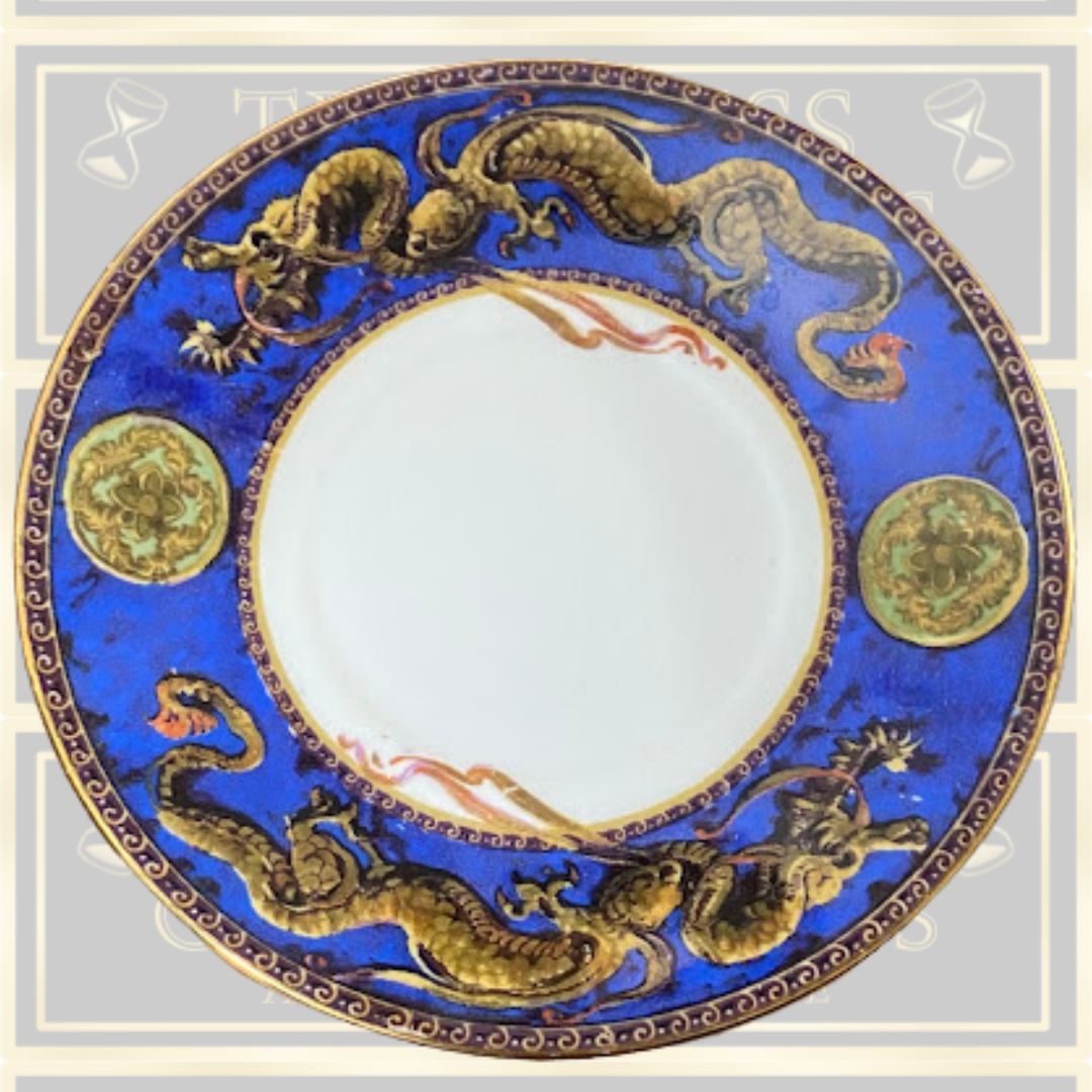 Antique Dragon Pair Cup & Saucer Set