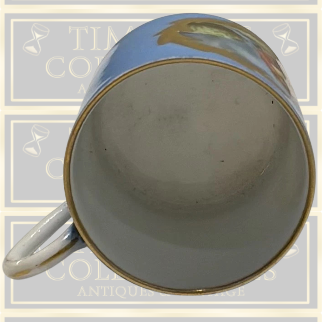 Antique Sevres 19thC Miniature Hand-Painted Porcelain Cup