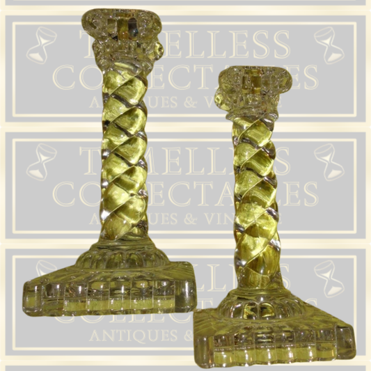 Pair Baccarat Crystal Candle Holders