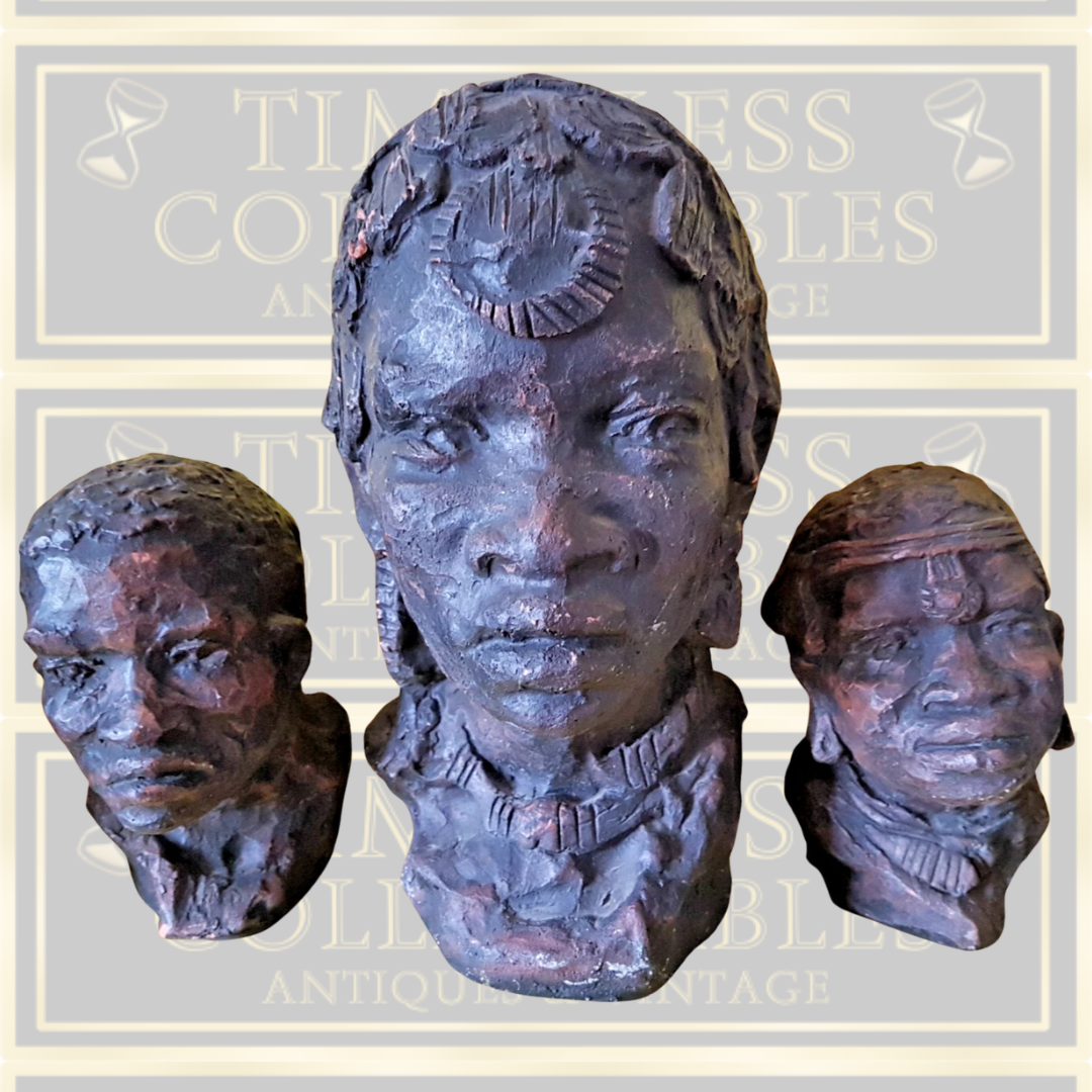 Vintage Trio Terracotta Khoisan Busts