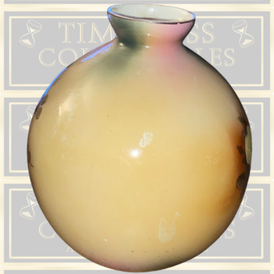 Vintage Art Nouveau Pink Rose Bulbous Porcelain Vase