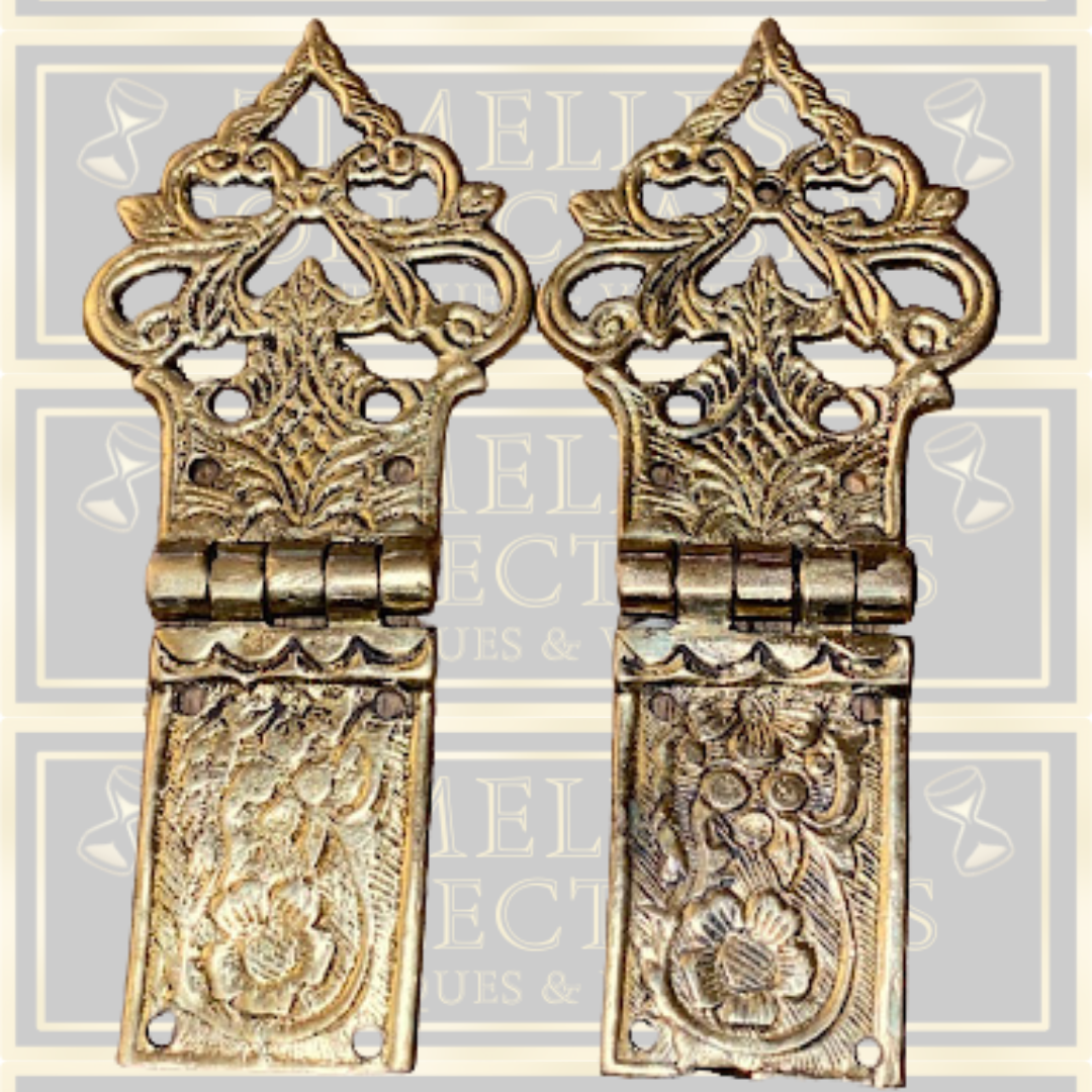 Antique Ornate Bronze/Brass Hinges