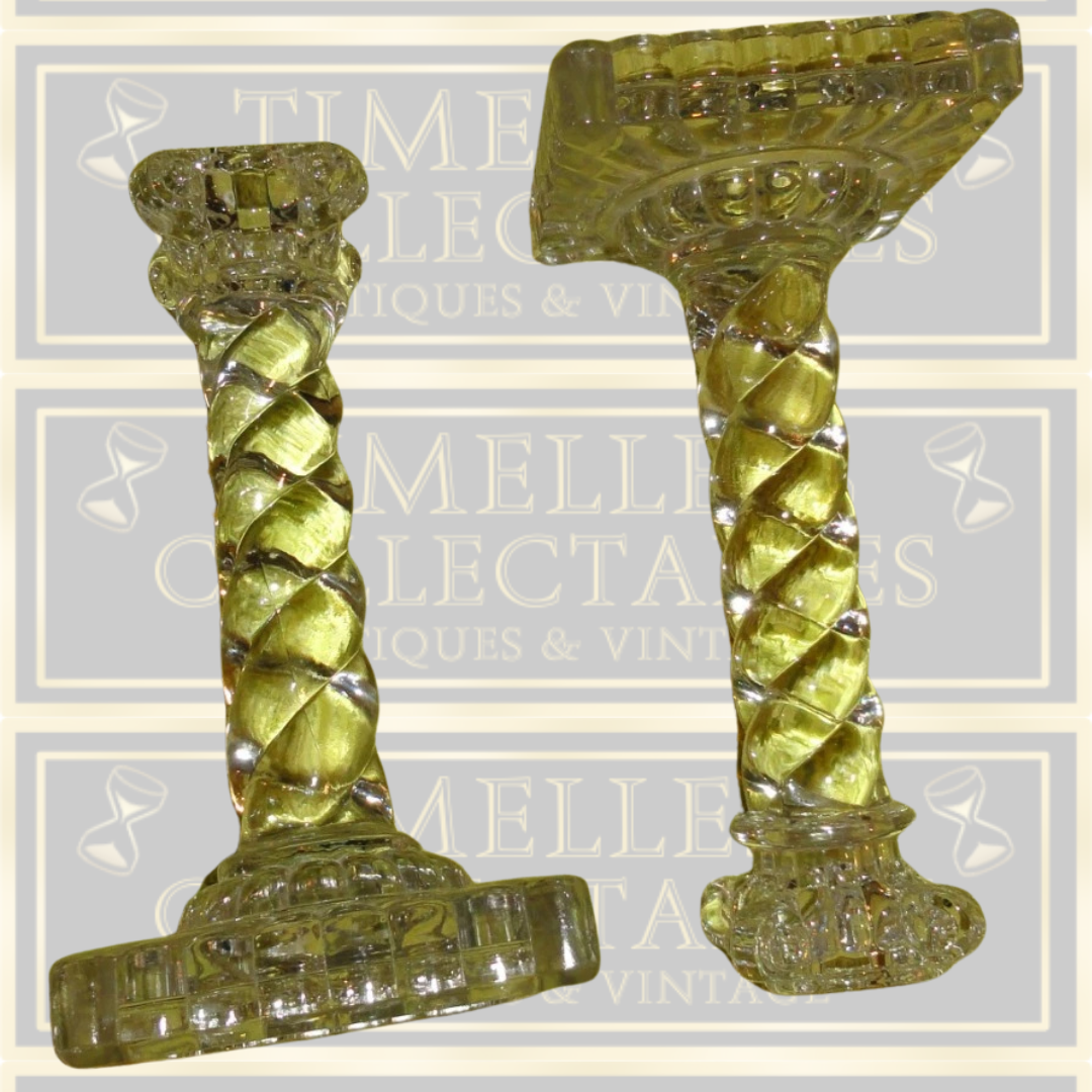Pair Baccarat Crystal Candle Holders