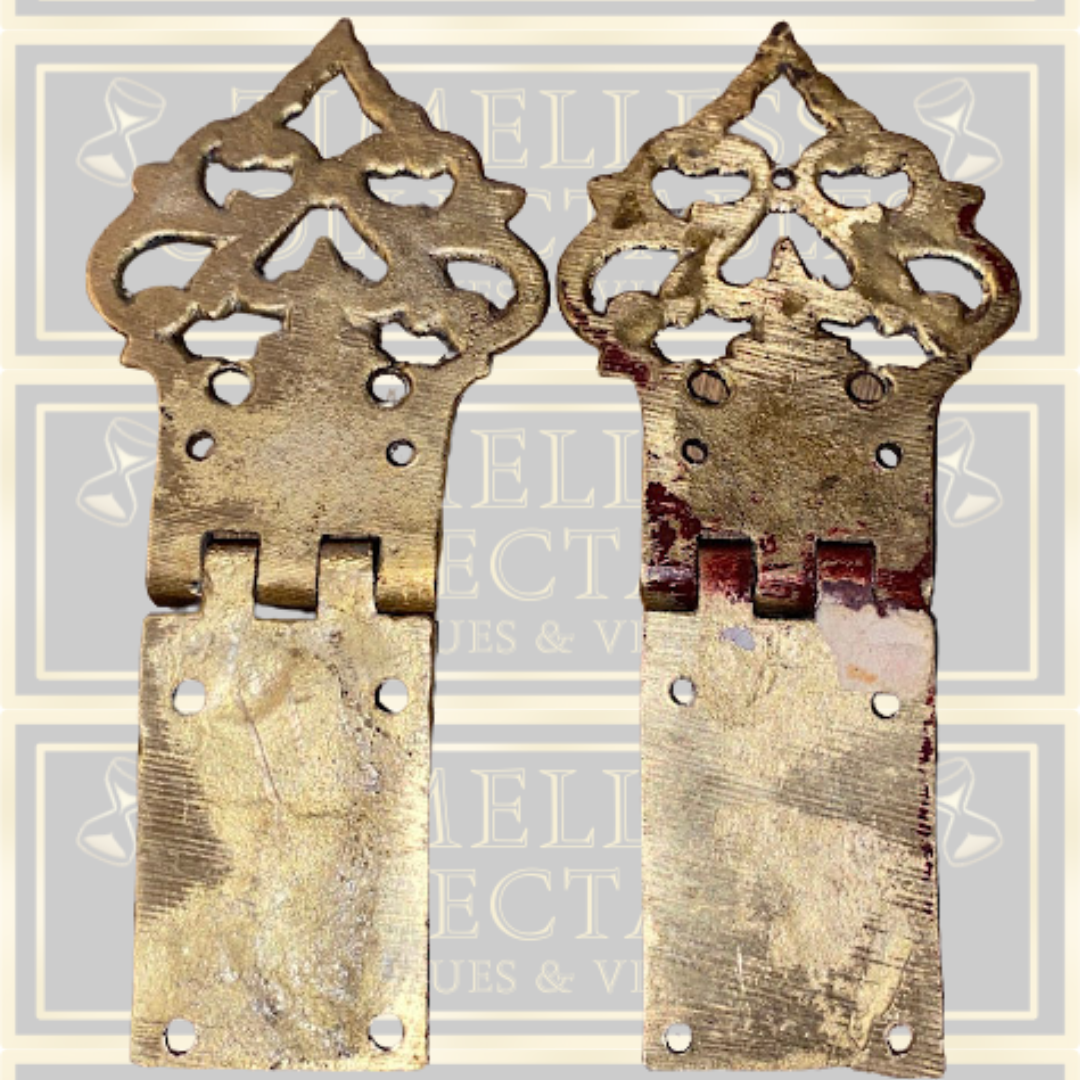Antique Ornate Bronze/Brass Hinges