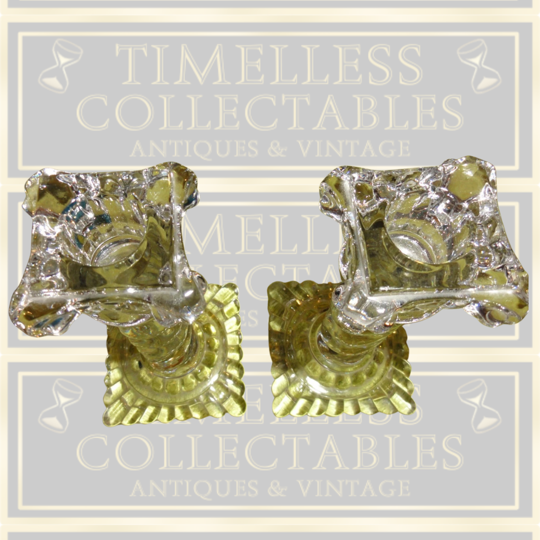 Pair Baccarat Crystal Candle Holders