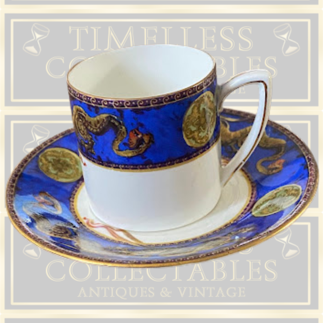 Antique Dragon Pair Cup & Saucer Set
