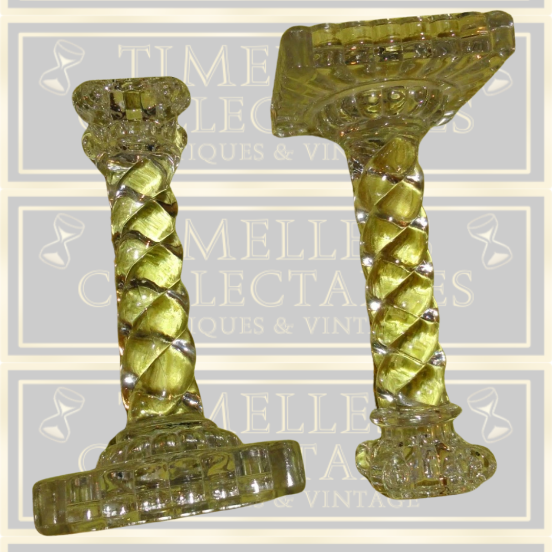 Pair Baccarat Crystal Candle Holders