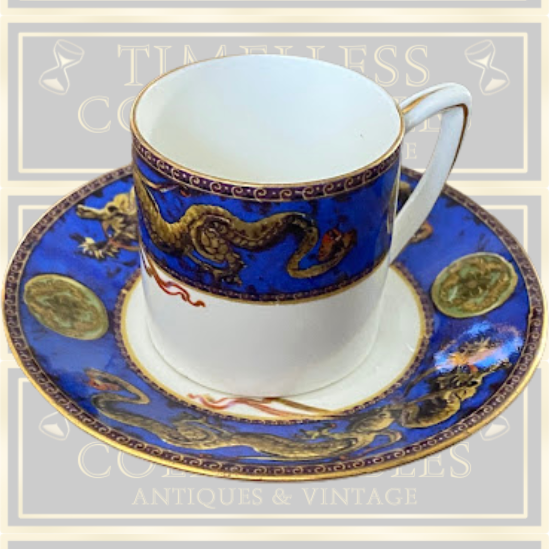 Antique Dragon Pair Cup & Saucer Set