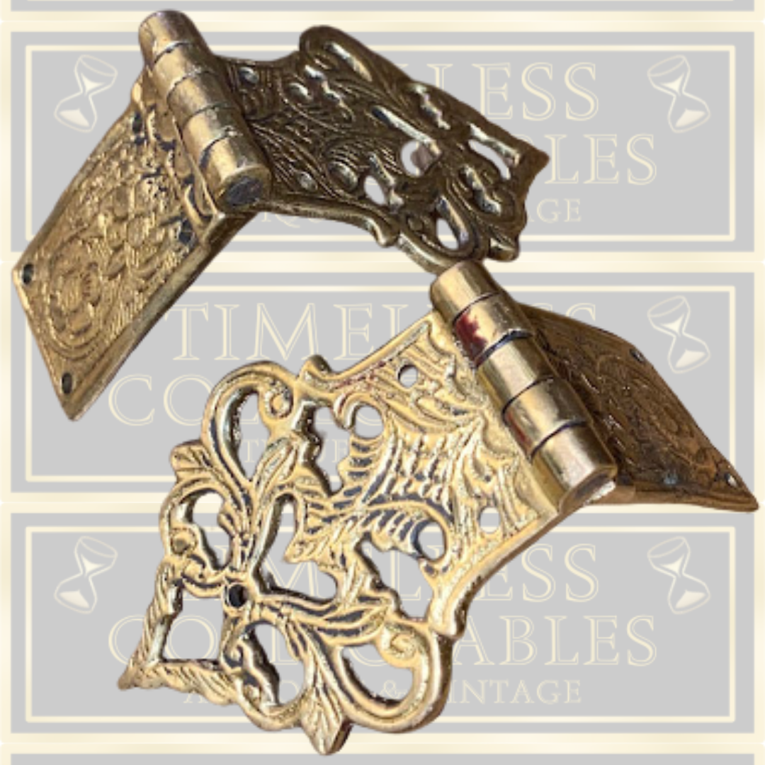 Antique Ornate Bronze/Brass Hinges