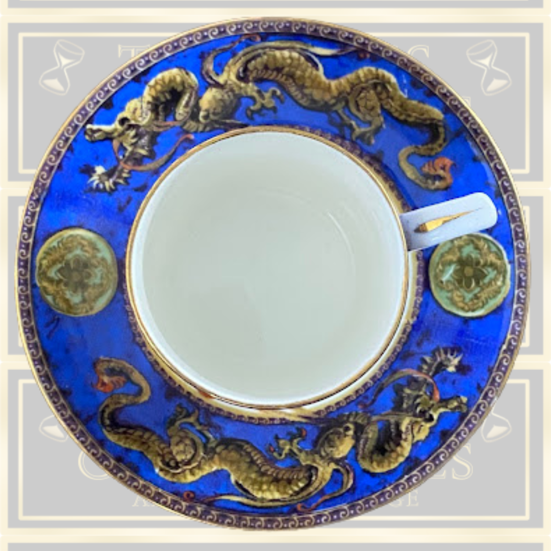 Antique Dragon Pair Cup & Saucer Set