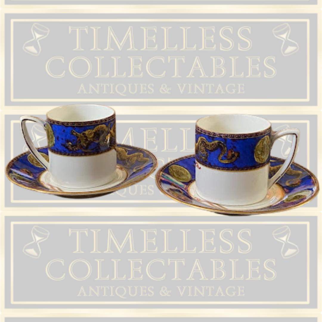 Antique Dragon Pair Cup & Saucer Set