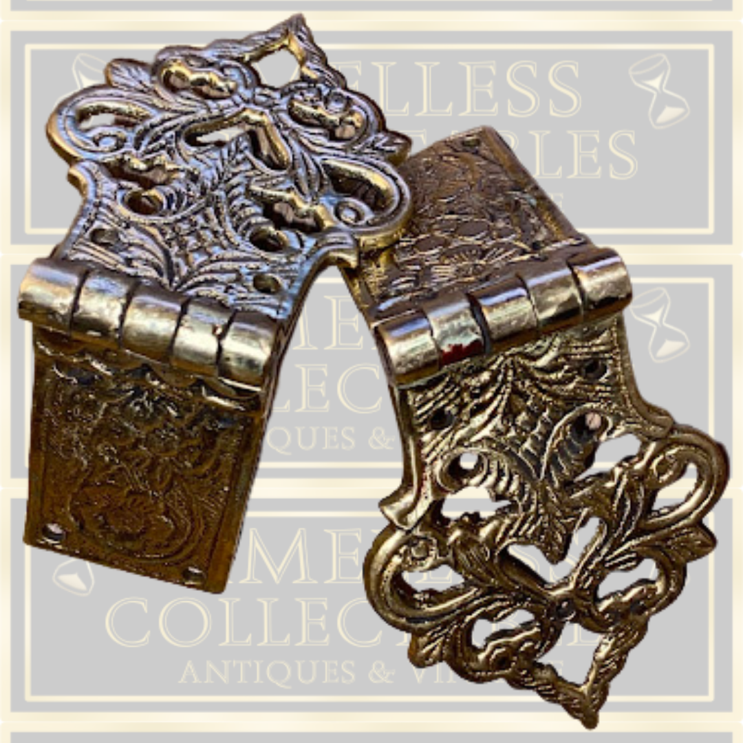 Antique Ornate Bronze/Brass Hinges
