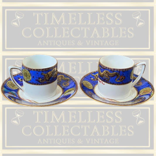 Antique Dragon Pair Cup & Saucer Set