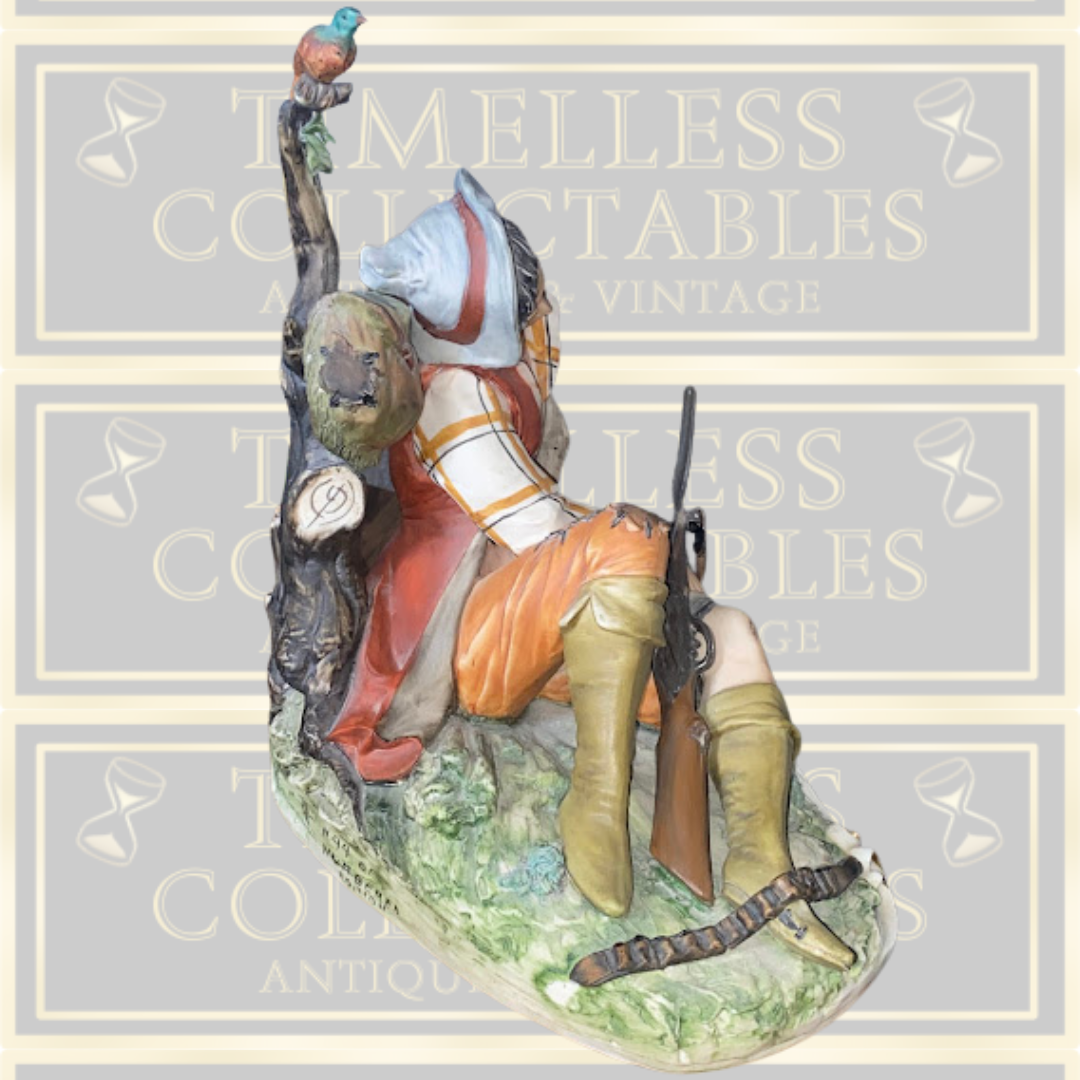 Vintage Large Capodimonte The Lazy Hunter Porcelain Figure