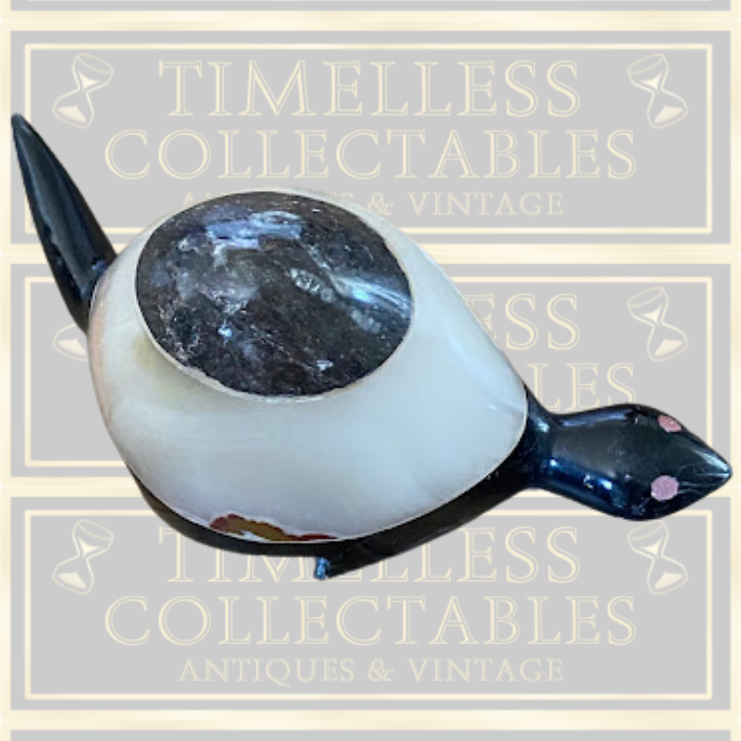 Vintage Stone & Marble Turtle Figurine Paper Weight