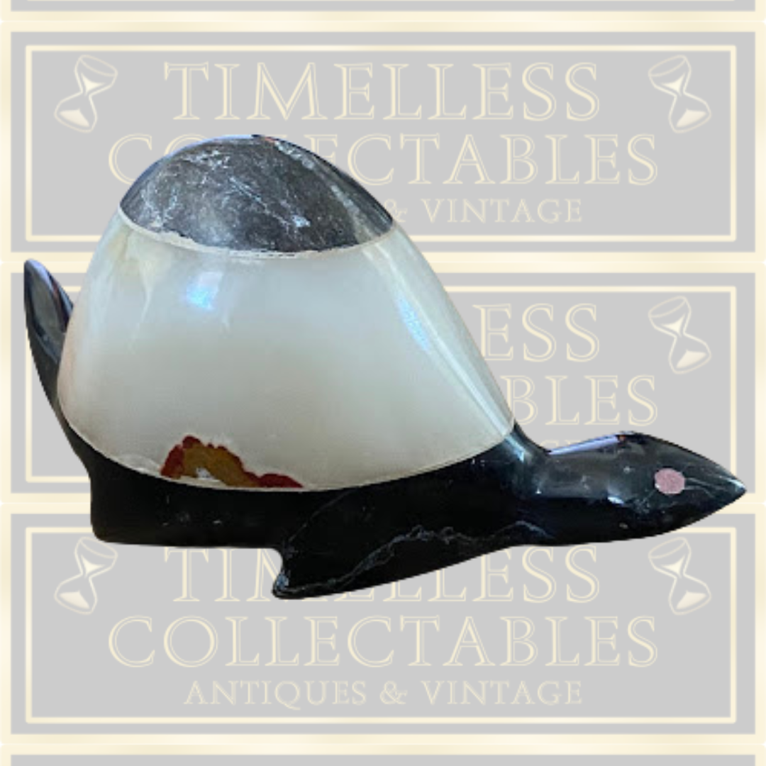 Vintage Stone & Marble Turtle Figurine Paper Weight