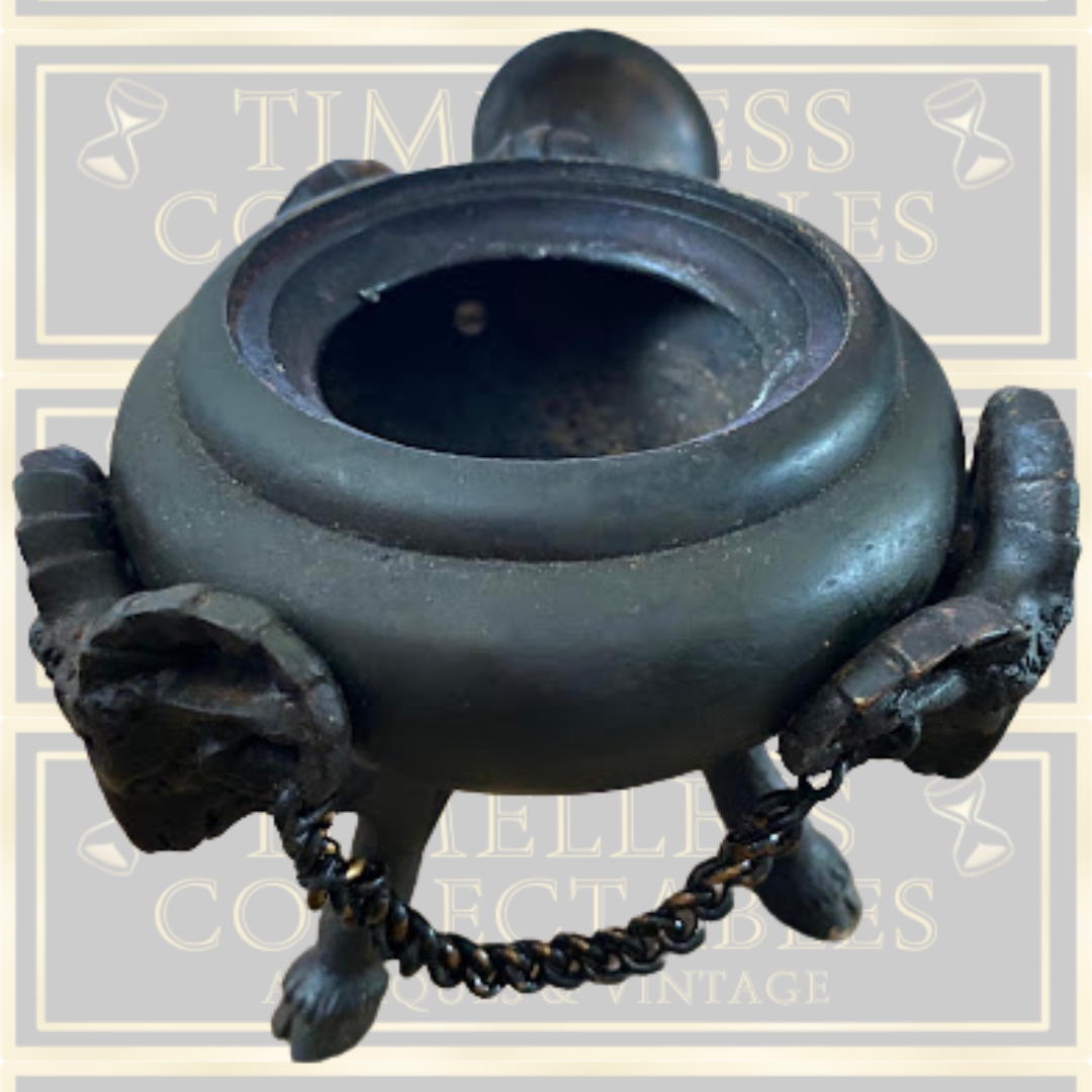 Vintage patinated Grand Tour Style Bronze Tripod Urn
