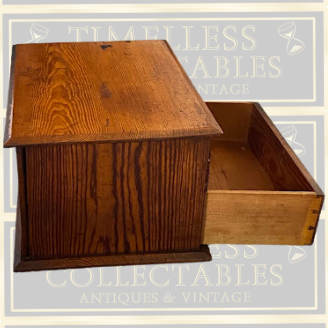 Antique Quartersawn Oak Large Desktop Organizer Box