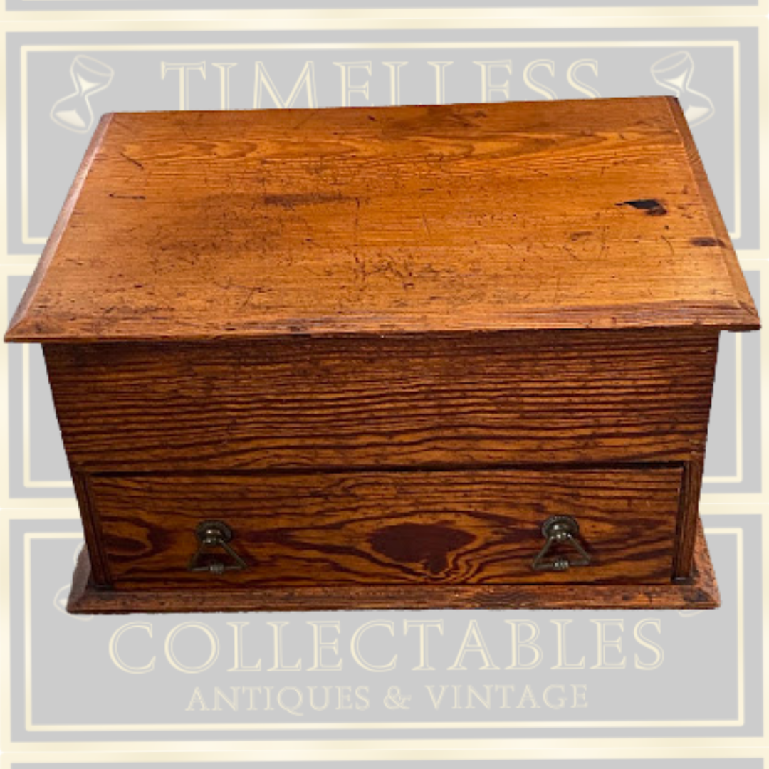 Antique Quartersawn Oak Large Desktop Organizer Box