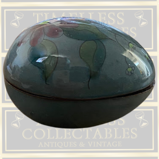 Vintage Moorcroft Floral Pottery Egg-Shaped Trinket