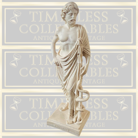 Vintage Asclepius Greek God of Medicine & Physicians Handmade Sculpture