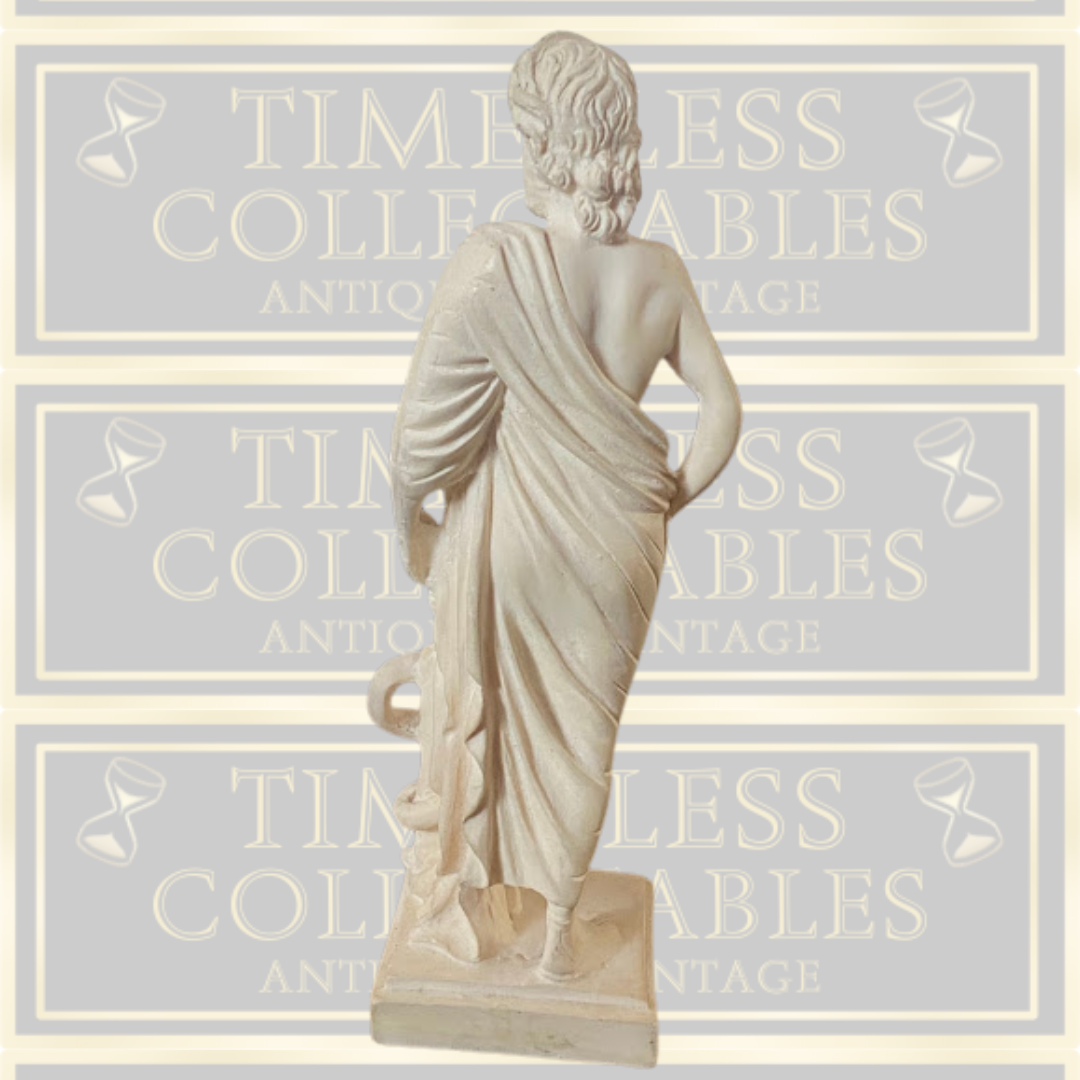 Vintage Asclepius Greek God of Medicine & Physicians Handmade Sculpture