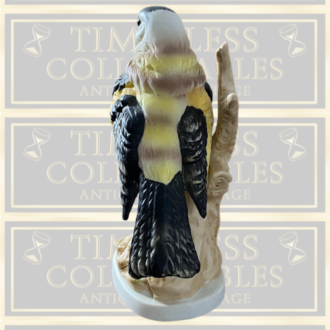Vintage Bisque Golden Finch Bird Ornament