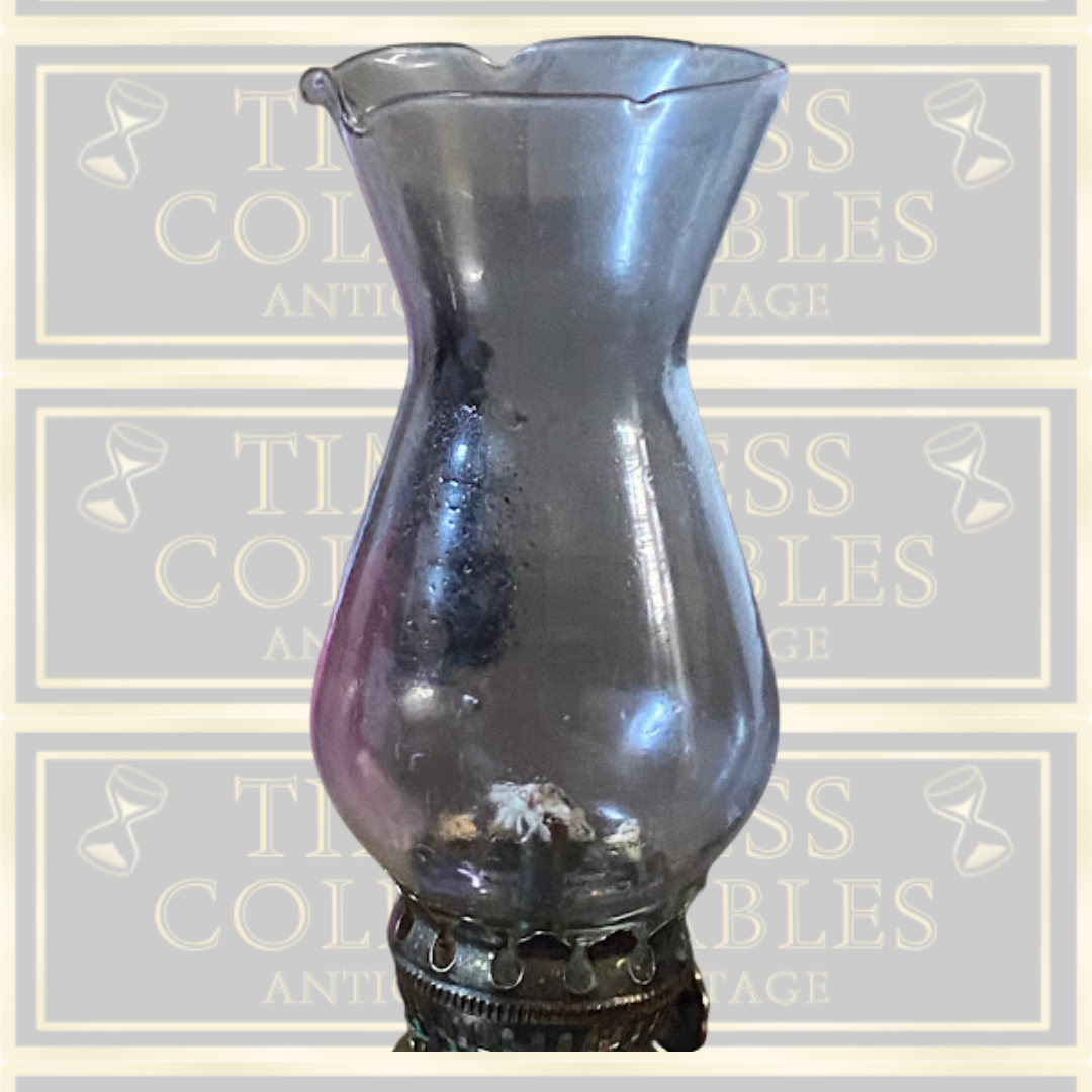 Vintage French Rococo Style Oil Lamp With Tulip Glass
