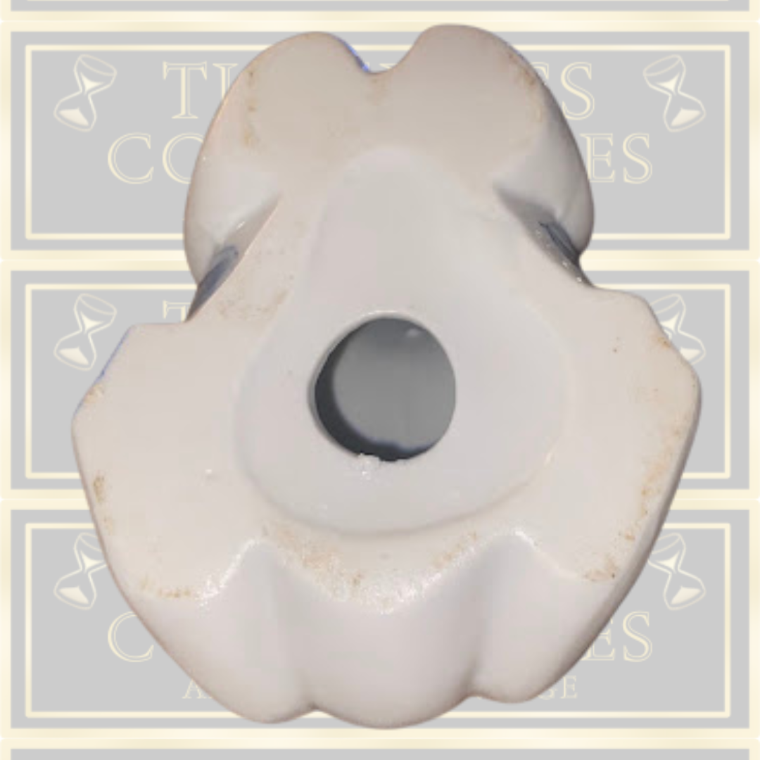 Vintage Blue White Delft Leaf Pattern Ceramic Frog Ornament