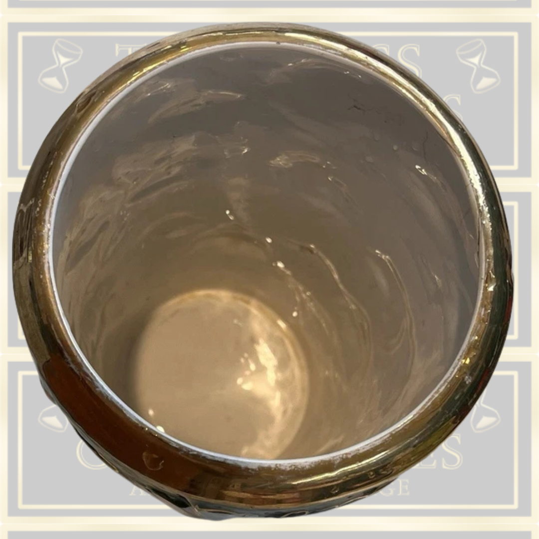 Vintage Green Floral Majolica Style Vase