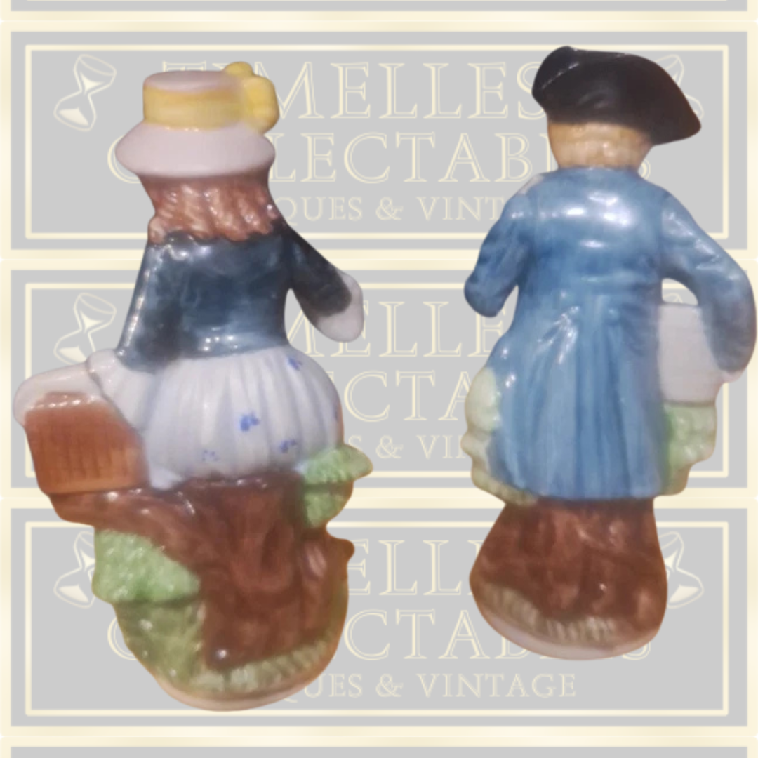 Victorian Continental Ceramic Figurines Man and Lady Pair