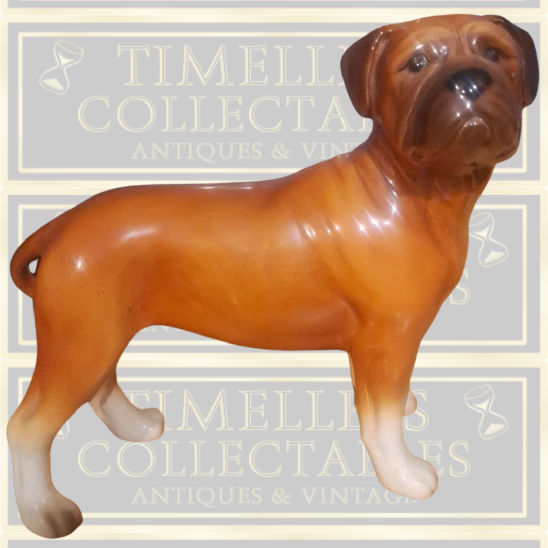Vintage Porcelain Boxer Dog Ornament