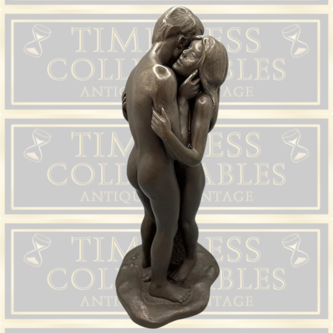 Vintage Bronze Colour Adam & Eve Sculpture