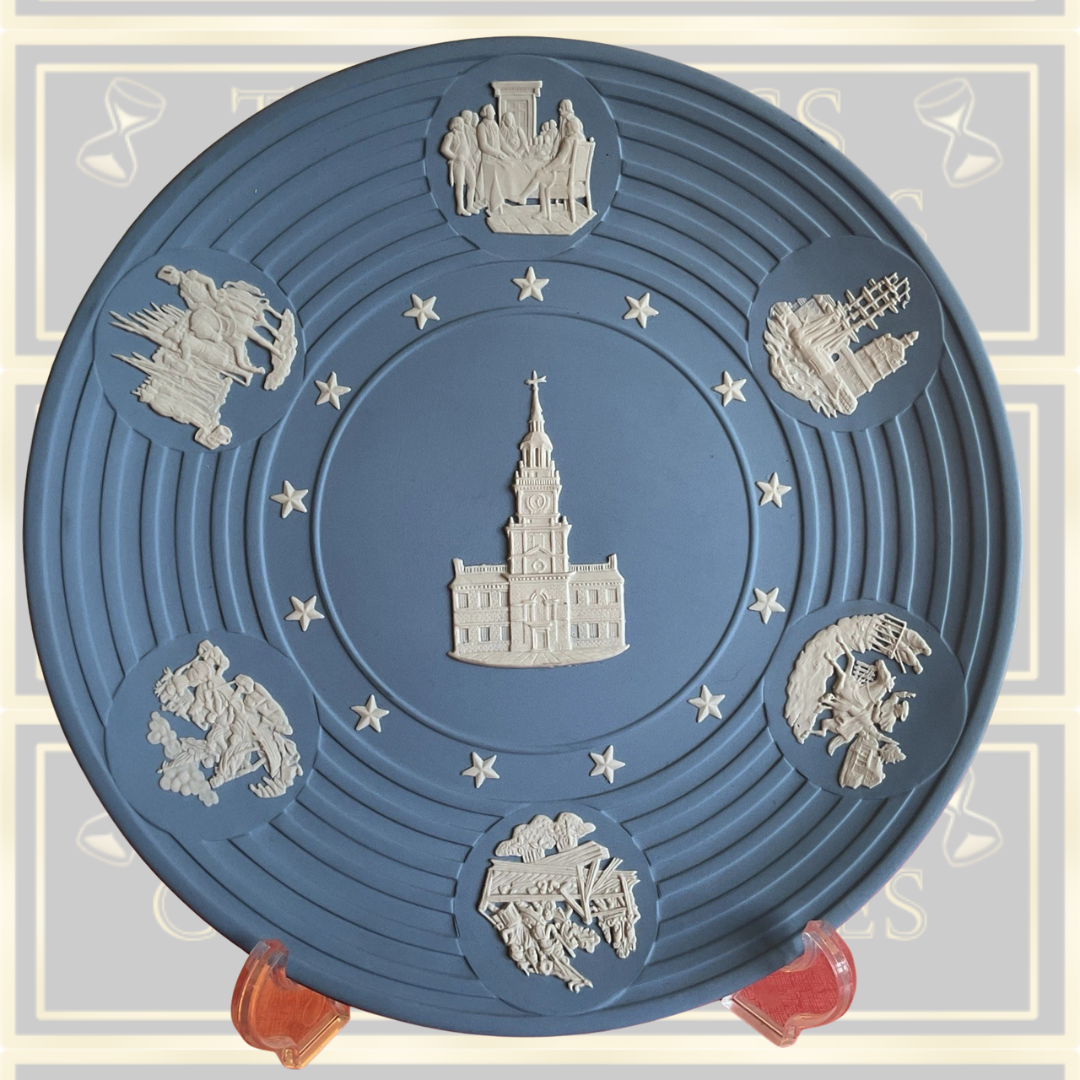 Wedgwood Blue Jasperware American Bicentennial Independence Day Plate