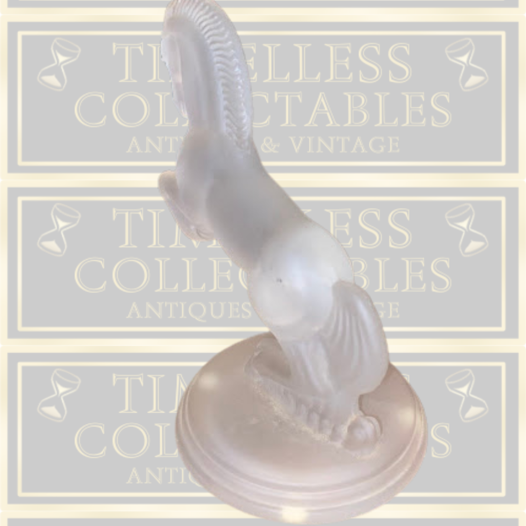 Vintage Glass Horse Sculpture Art Deco Frosted