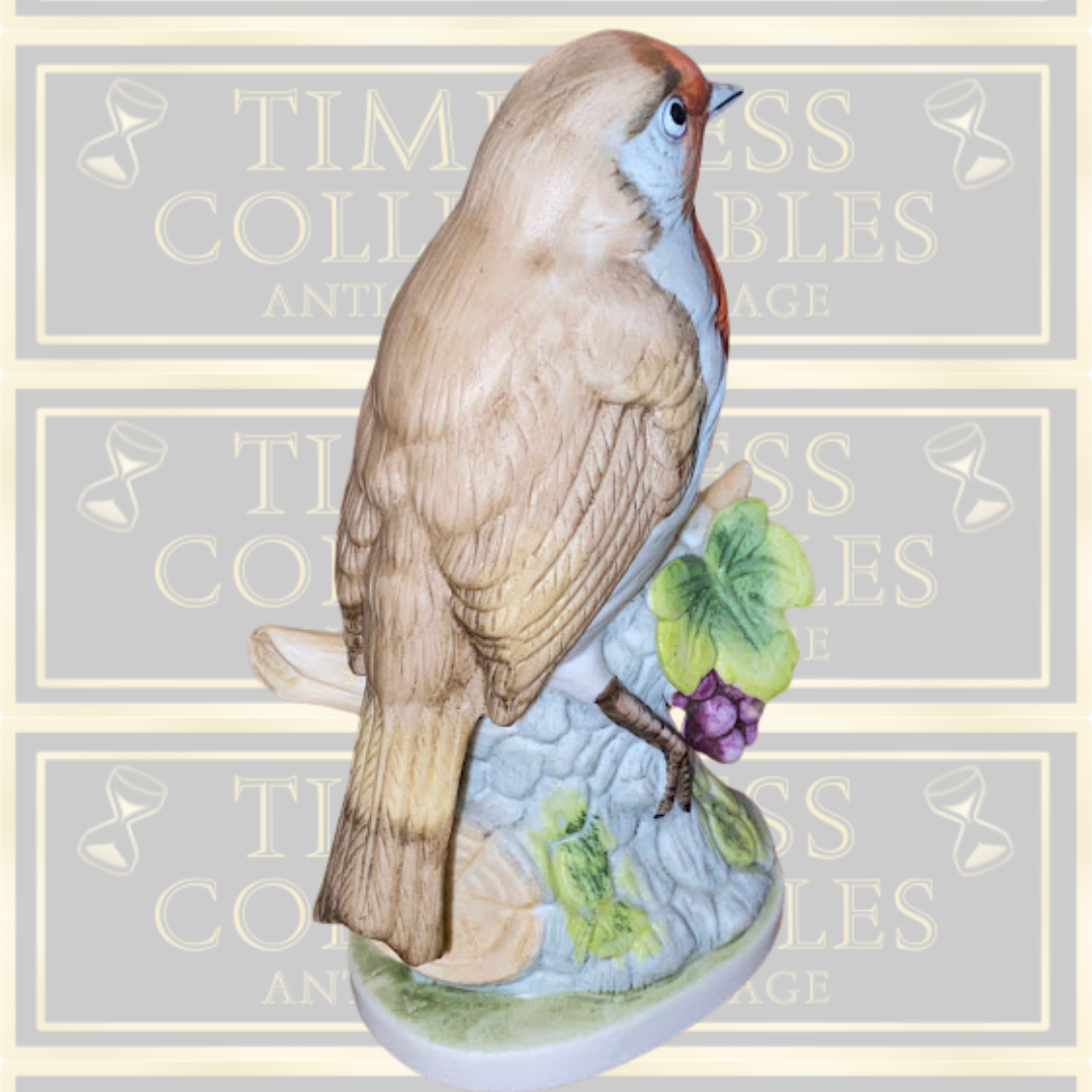 Vintage Bisque Robbin Red Breast Bird Ornament