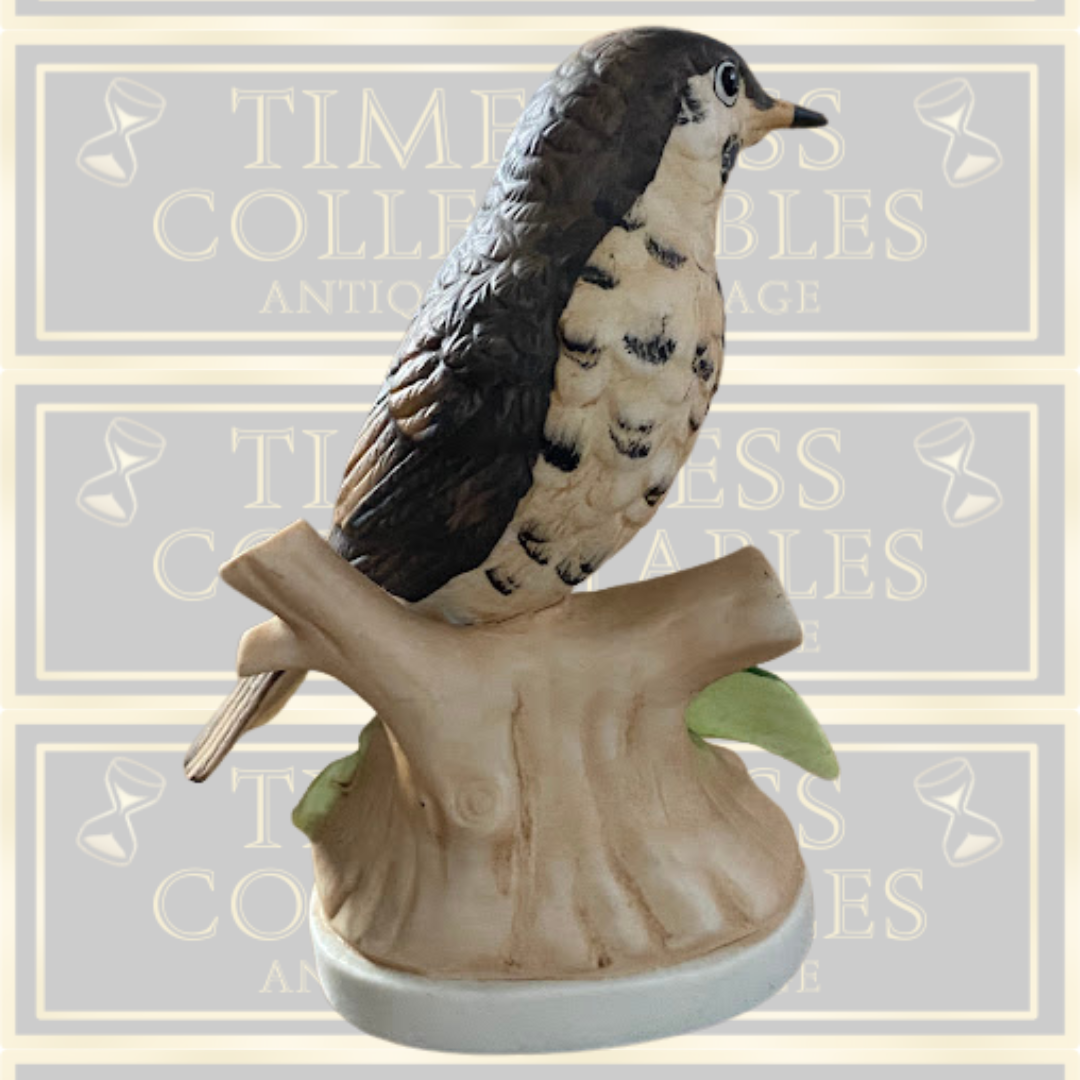 Vintage Bisque Thrush Bird Ornament