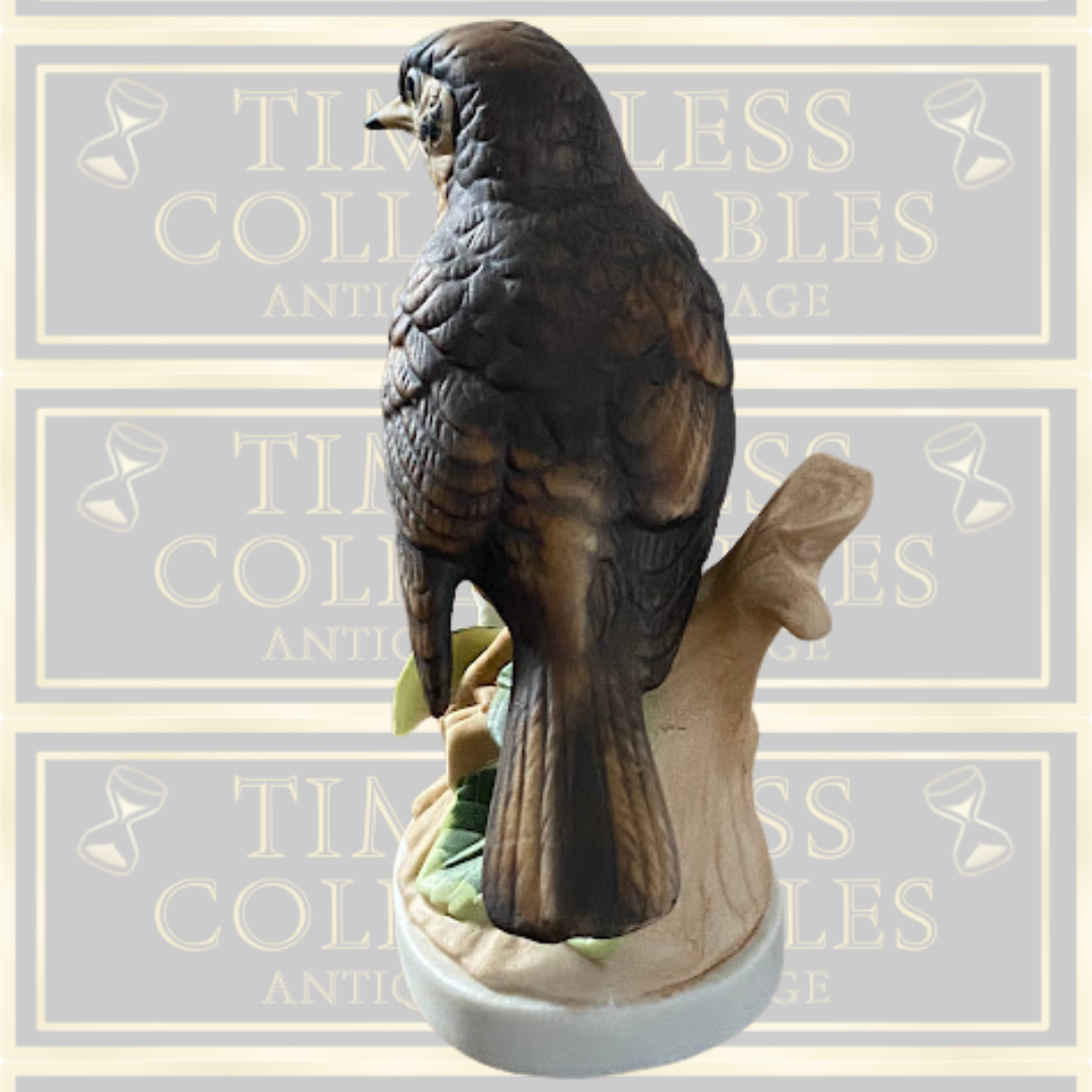 Vintage Bisque Thrush Bird Ornament