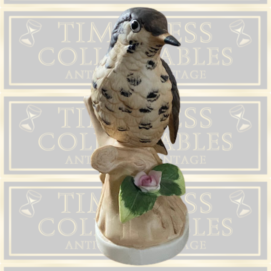 Vintage Bisque Thrush Bird Ornament
