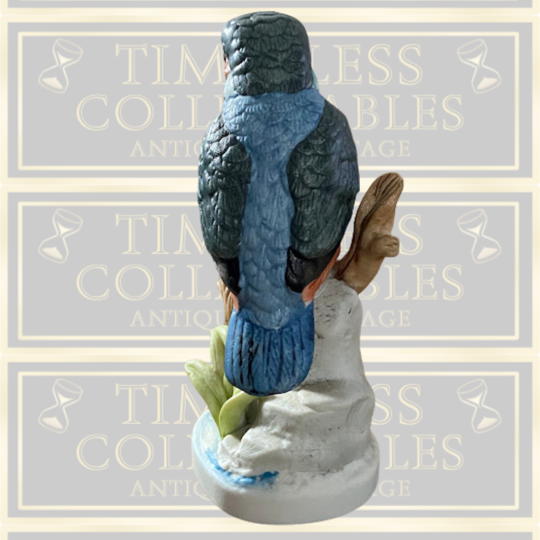 Vintage Bisque Kingfisher Bird Ornament
