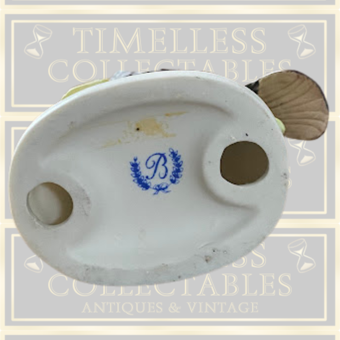 Vintage Bisque Kingfisher Bird Ornament