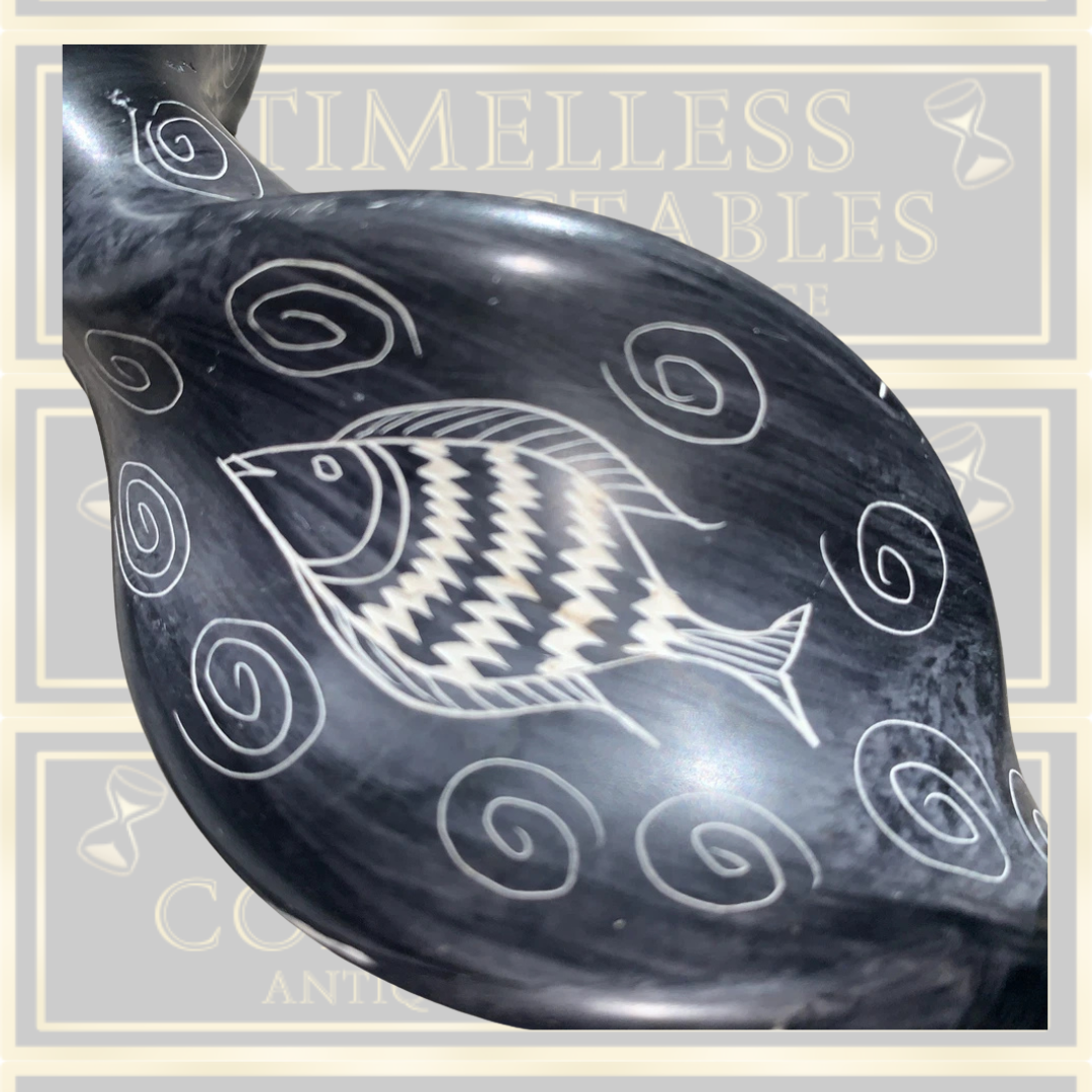 Vintage Pair Of Hand Carved Kenyan Candle Holders