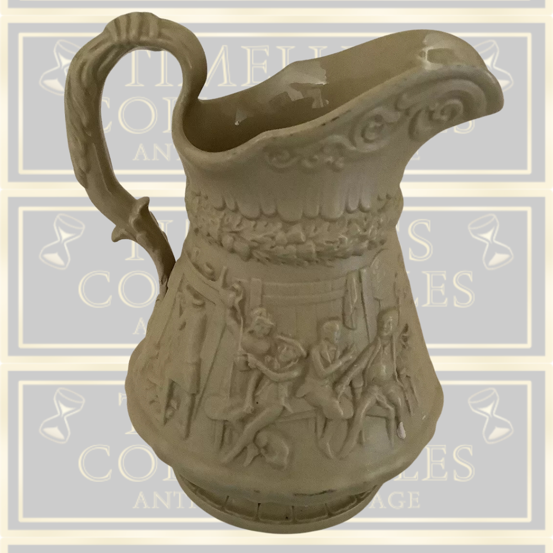Antique W Ridgway & Co Relief Moulded Stoneware Jug