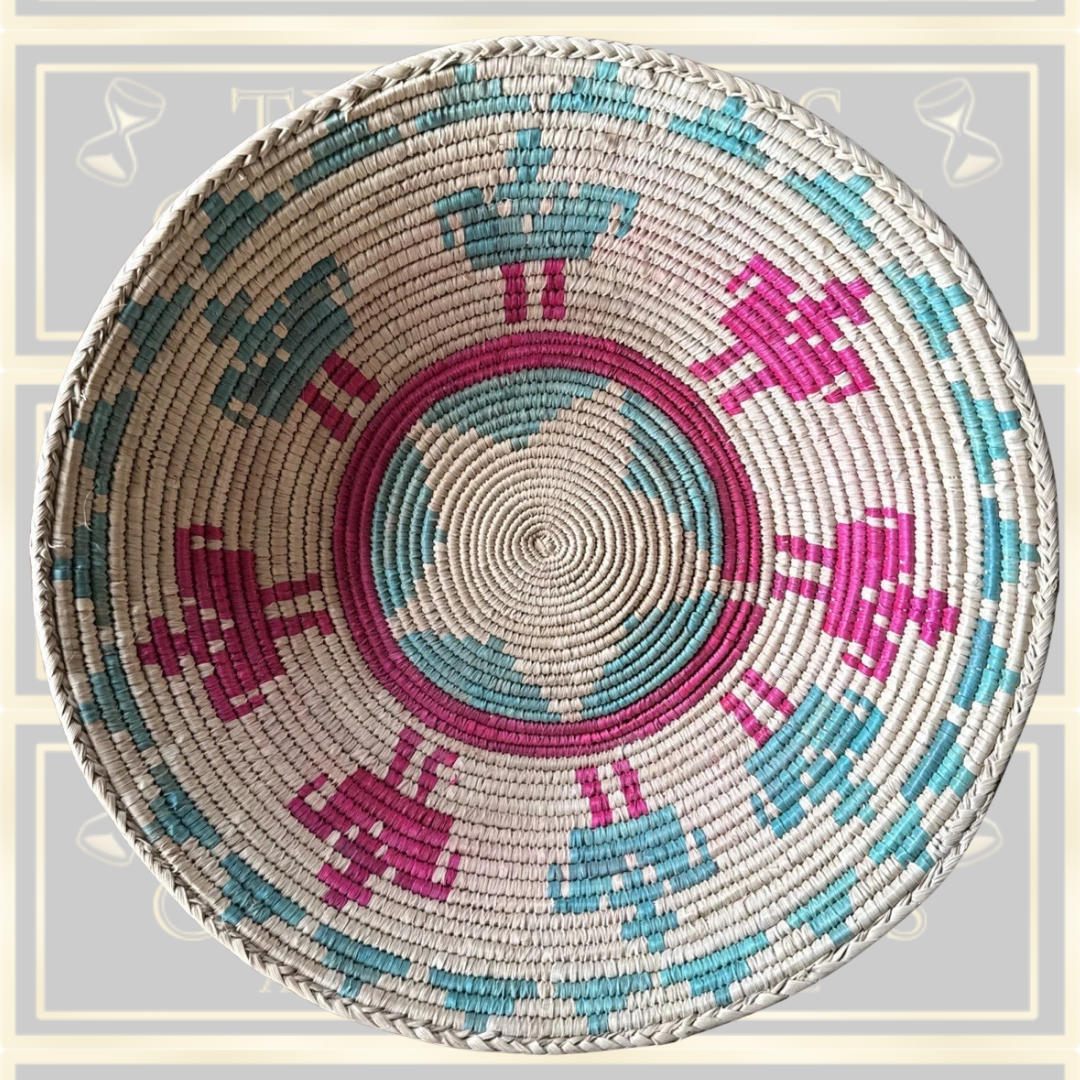 Vintage Ethiopian Hand Woven Mesob basket